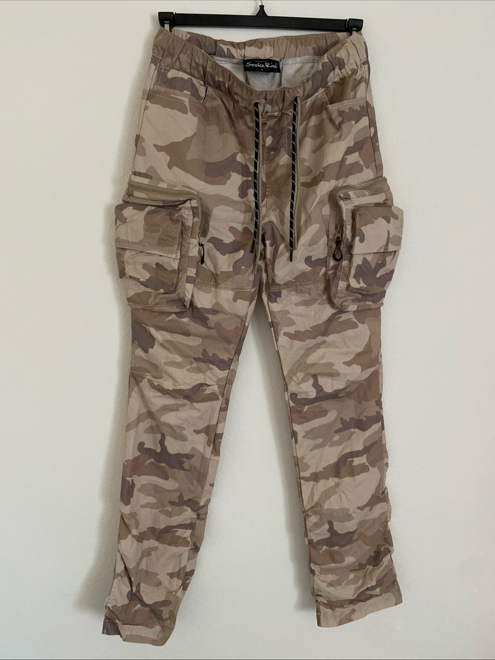 Smoke Rise Mens Utility Stacked Camouflage Cargo Pants 3D Pockets Small